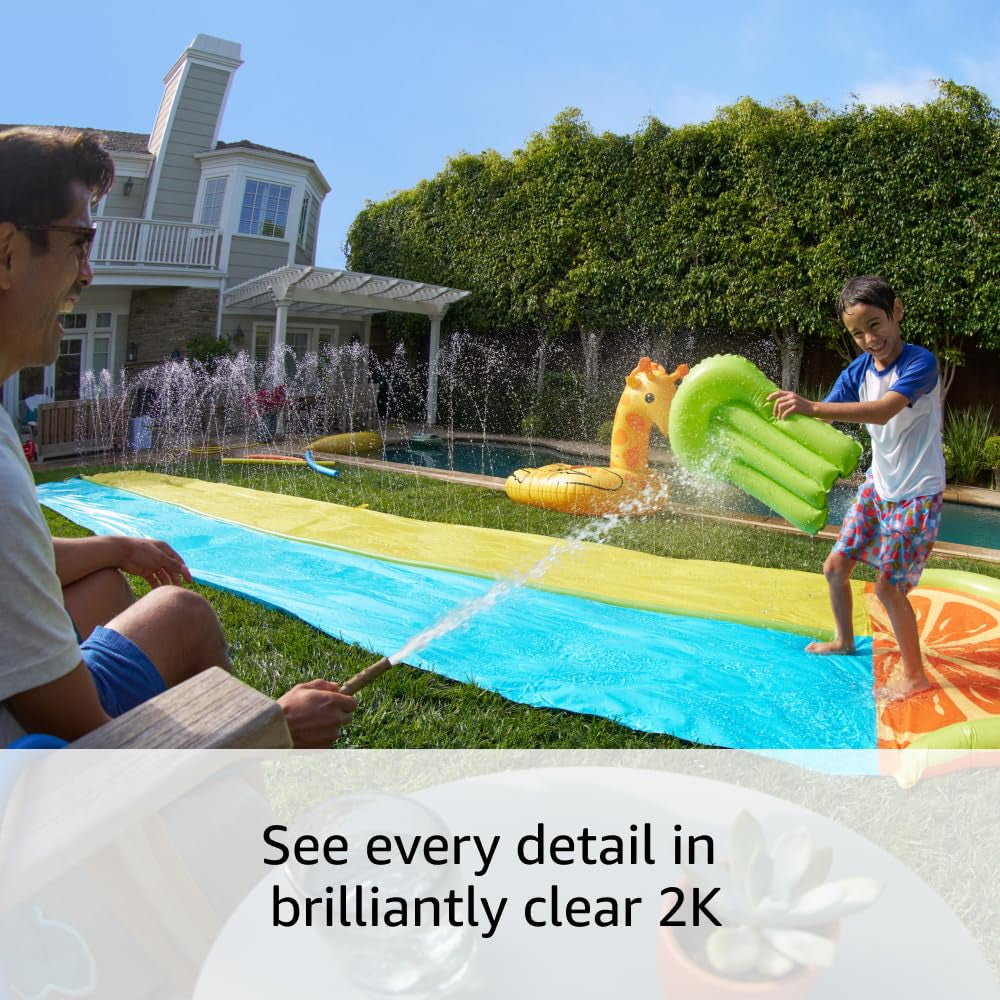 Elevate Your Security with Outdoor Cam Plus: 2K Battery-Powered Camera with Stunning Full-Color Night Vision & Flexible Mounting Options - Sleek White Design