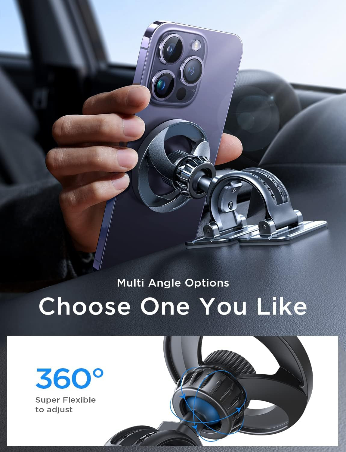 for Magsafe Car Mount, [Strongest Magnets] Magnetic Phone Holder for Car, Hands Free Iphone Dash Phone Mount Fit for Iphone 14 13 12 Pro Max plus Mini Magsafe Case, Red