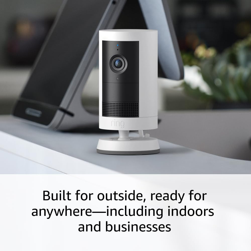 Elevate Your Security with Outdoor Cam Plus: 2K Battery-Powered Camera with Stunning Full-Color Night Vision & Flexible Mounting Options - Sleek White Design