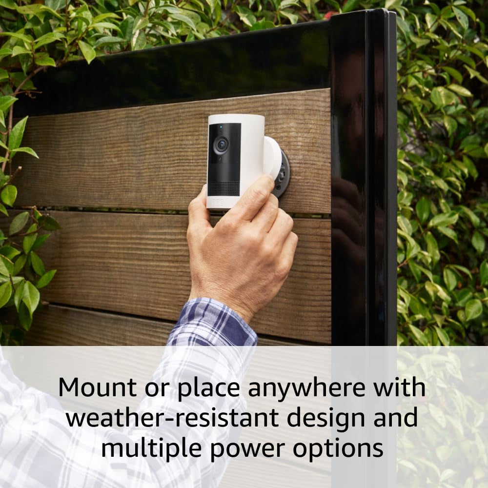 Elevate Your Security with Outdoor Cam Plus: 2K Battery-Powered Camera with Stunning Full-Color Night Vision & Flexible Mounting Options - Sleek White Design